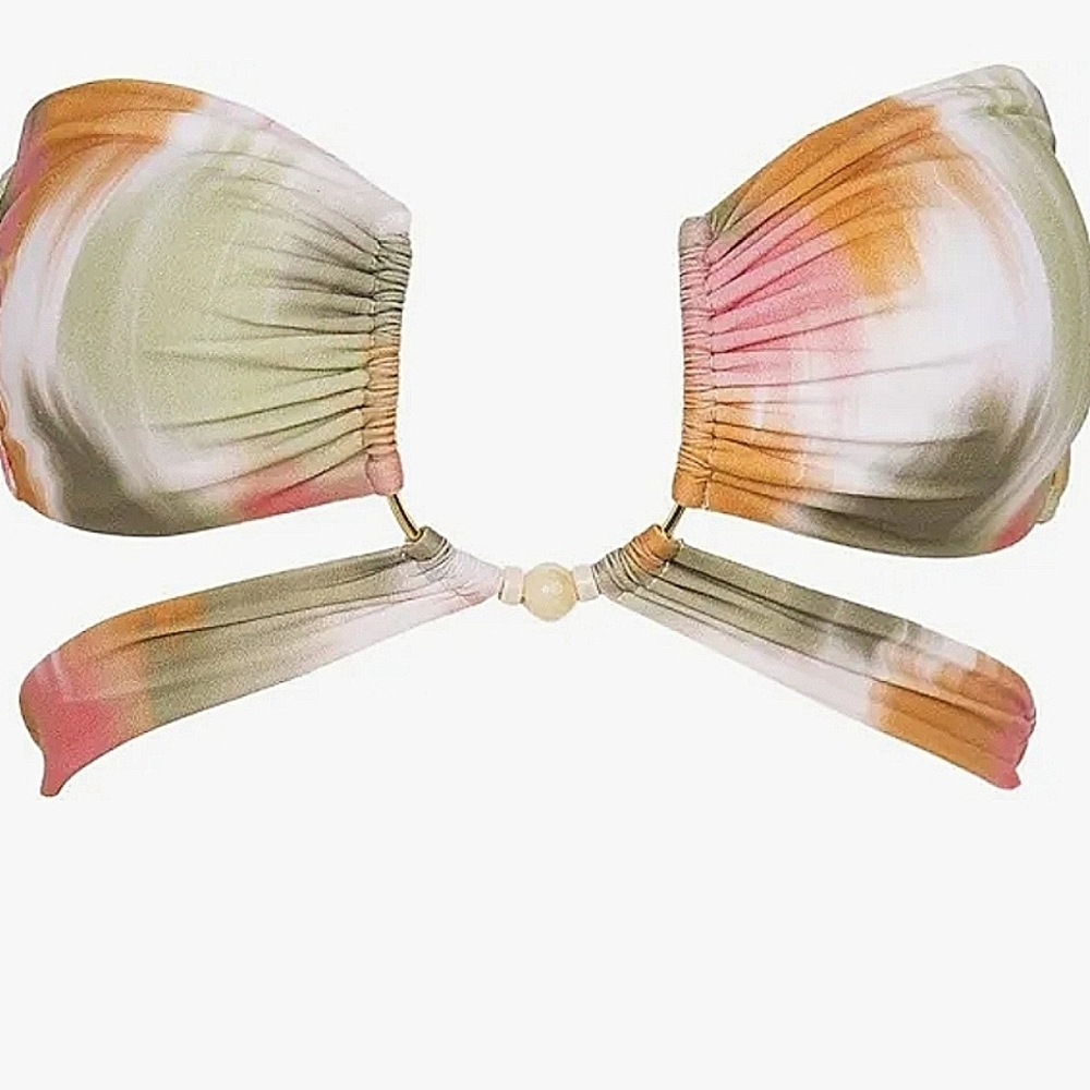 NWT Vix $192 Women Green Duala Zene Bandeau Bikini Swimsuit top size Xl  D Cup - Picture 14 of 14